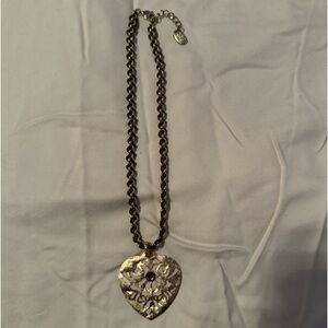 Black and Gold Heart Necklace